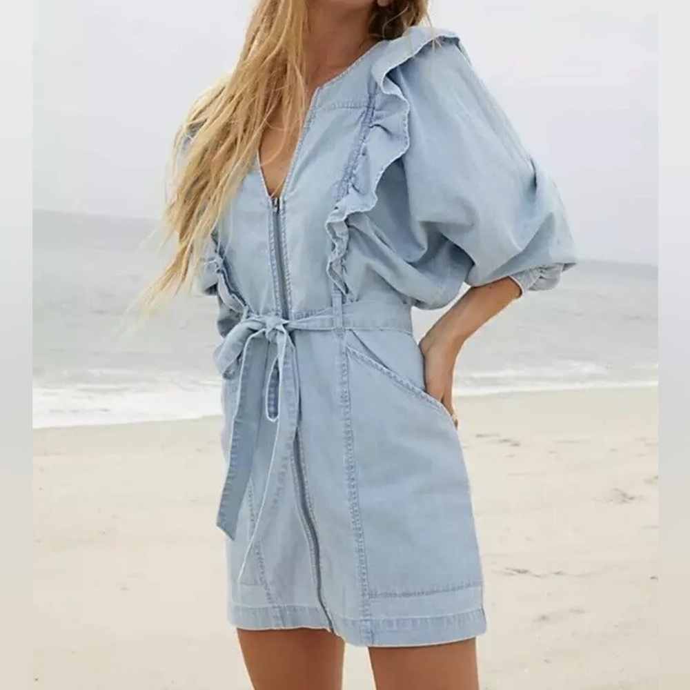 Free People Imogene Denim Mini Dress XS